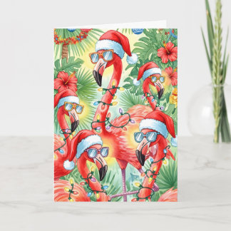 Flamazing Tropical Christmas Flamingo Card