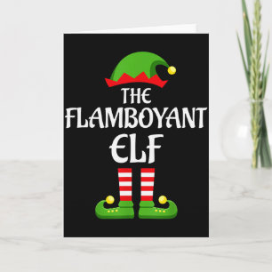 Flamboyant Elf Family Matching Group Christmas Card