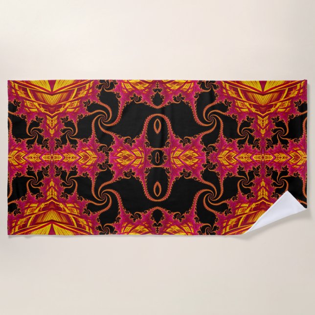Flamboyant fractal beach towel (Front)