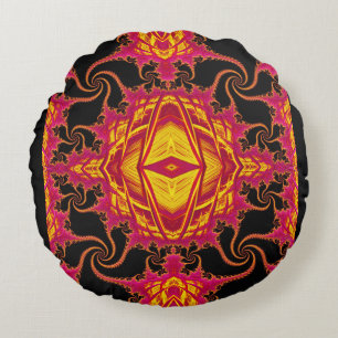 Flamboyant fractal round cushion