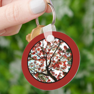 Flamboyant Royal Poinciana Tree Red Key Ring