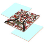 Flamboyant Royal Poinciana Tree Tile<br><div class="desc">The Flamboyant,  Royal Poinciana or Flame tree with its tropical orange and red flowers reaching up to a blue sky and white clouds is the inspiration of this unique and intricate design. This is 1 of 4 coordinating designs.

This image is original photography by JLW_PHOTOGRAPHY</div>