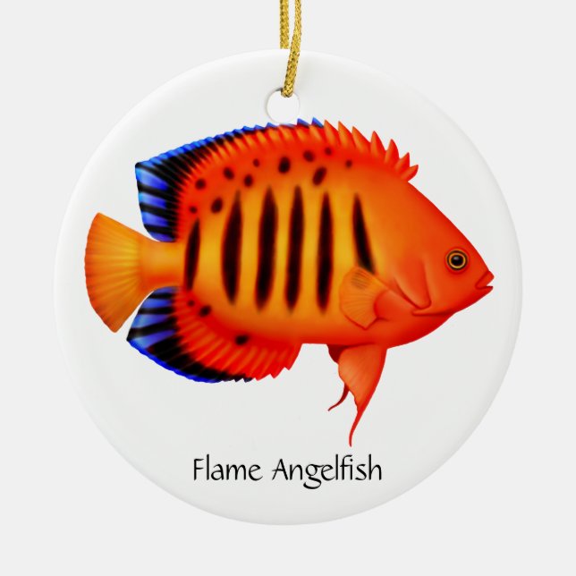 Flame Angelfish Customisable Ornament (Front)