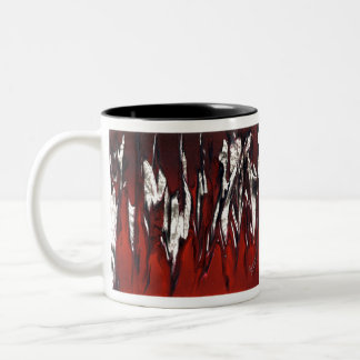 Flame Art in Red to Black Two-Tone Coffee Mug