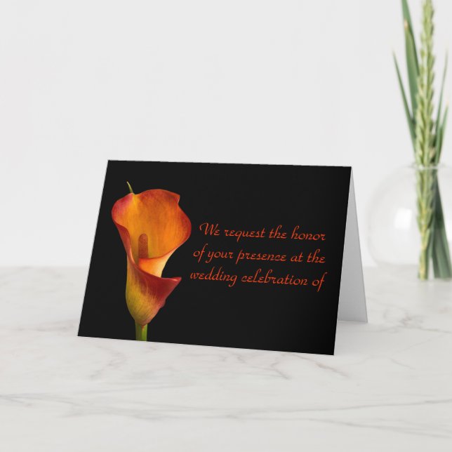 Flame Calla Lily Invitation (Front)