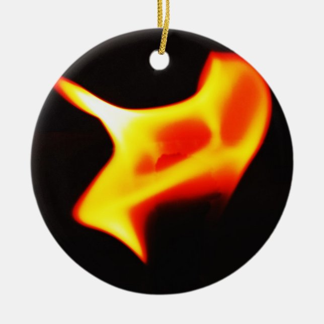 Flame Ceramic Tree Decoration (Front)