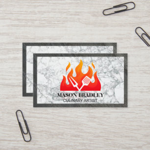 Flame Cooking Tools Marble and Slate Business Card