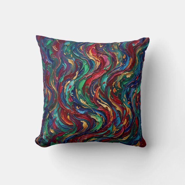 Flame Fire Dance Abstract Throw Pillow (Front)