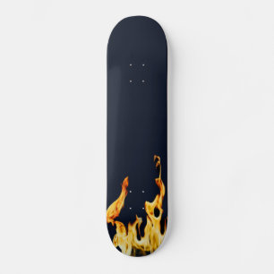 Flame Flame Fire Blue Skateboard