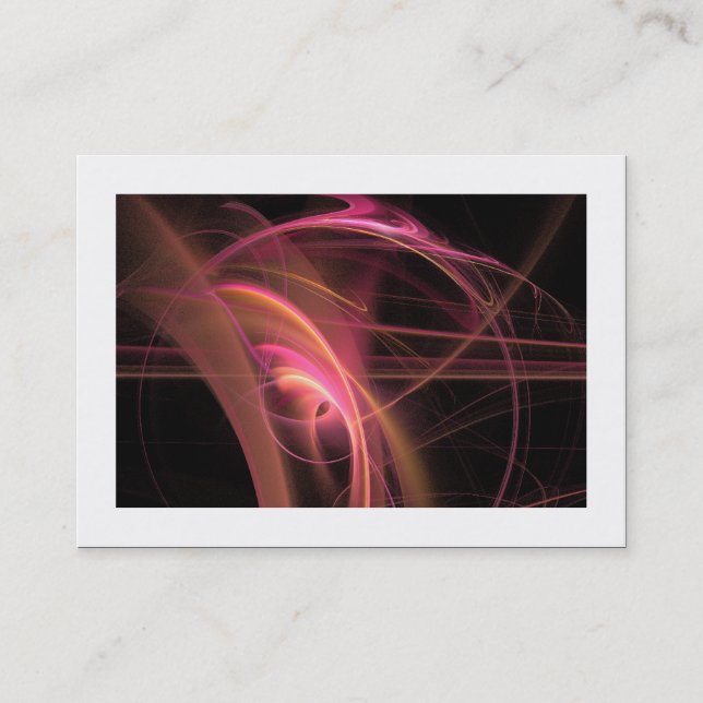 Flame Fractal 03 (bordered) Business Card (Front)