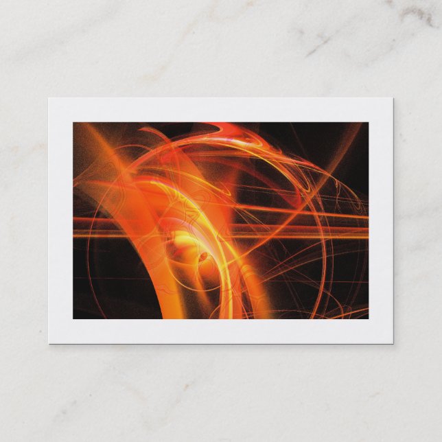Flame Fractal 06 (bordered) Business Card (Front)