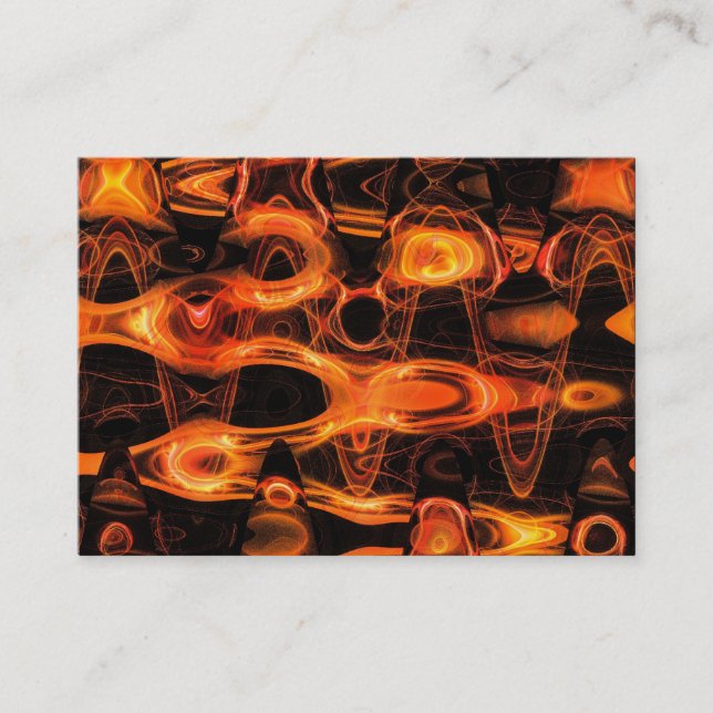 Flame Fractal Waves 02 Business Card (Front)