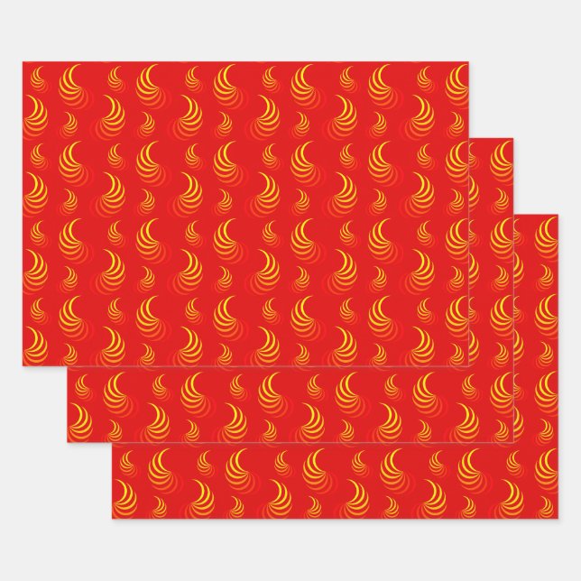 Flame gift voucher set wrapping paper sheet (Set)