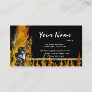 Flame Guitar Business Cards