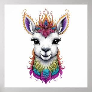 Flame-Haired Llama Poster