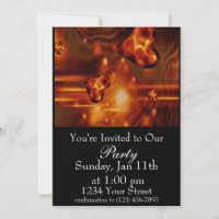 Flame heart Party Invite
