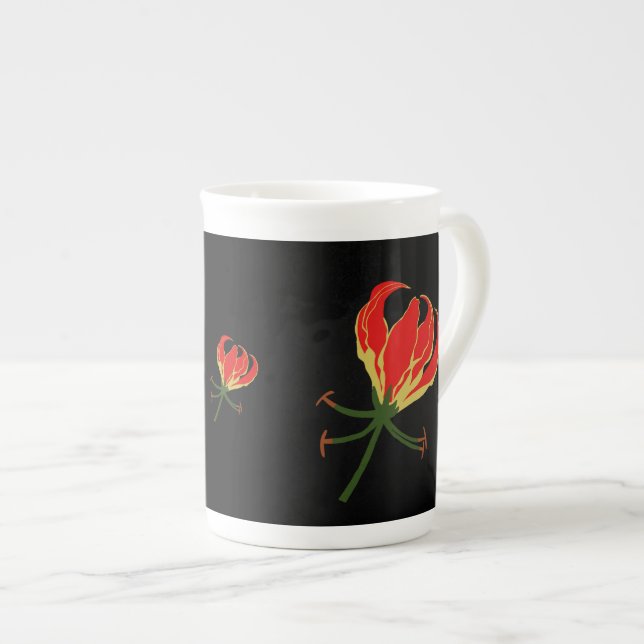Flame Lily Gloriosa Bone China Mug (Front Right)