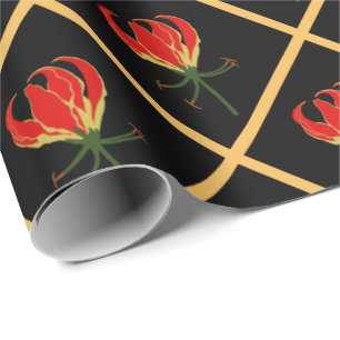 Flame Lily Gloriosa Wrapping Paper