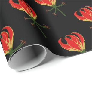 Flame Lily Gloriosa Wrapping Paper