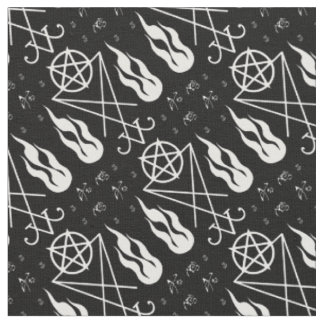 Flame Lucifer Sigil Pentagrams Occult Goth Fabric