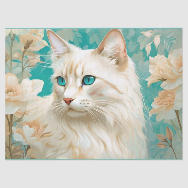 flame Lynx Point Siamese Portrait Art Tissue Paper (Front)