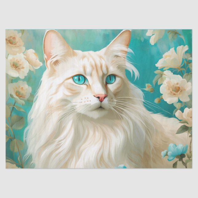 flame Lynx Point Siamese Portrait Art Tissue Paper (Front)
