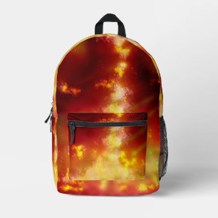 Flame Night Sky  Printed Backpack
