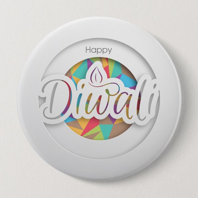 Flame of Celebration Diwali  10 Cm Round Badge (Front)