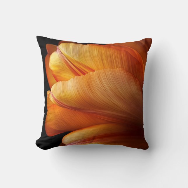 Flame of Grace – Golden Tulip in Bloom Cushion (Front)