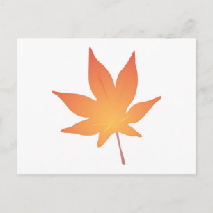 Flame Orange Leaf Postcard