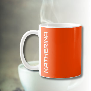 Flame Orange Solid Colour Classic Personalised Coffee Mug