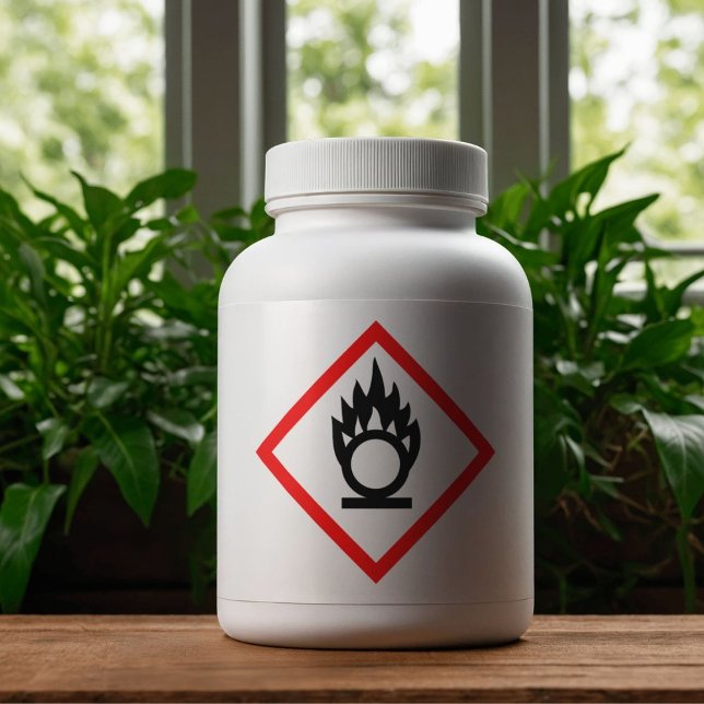 Flame Over Circle Hazard Symbol Label (Creator Uploaded)