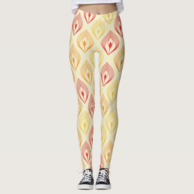Flame Pattern-1 Leggings (Front)
