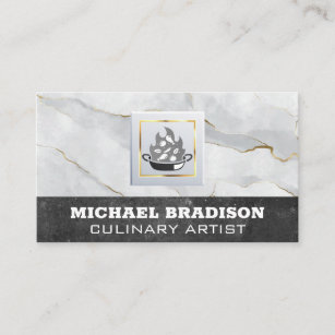 Flame Pot Logo   Marble Business Card