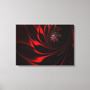 Flame Red Abstract Whirl Canvas Print