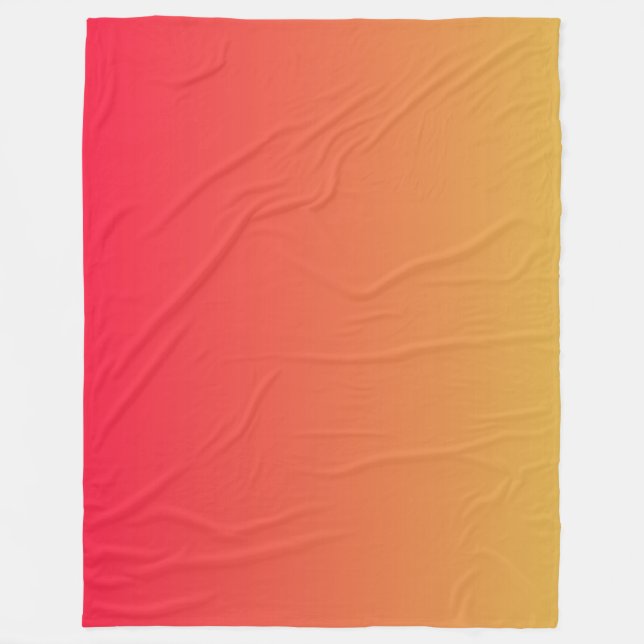 Flame red and yellow ombre fleece blanket (Front)