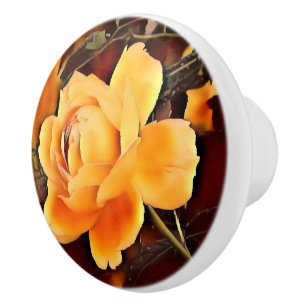 Flame Rose Ceramic Knob