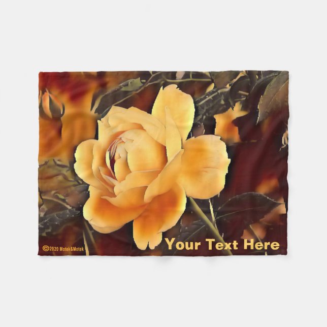Flame Rose Fleece Blanket (Front (Horizontal))