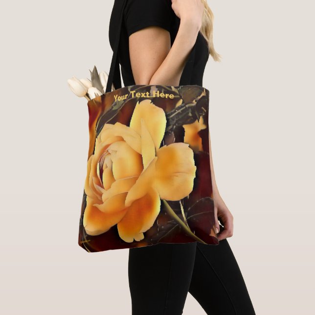 Flame Rose Tote Bag (Close Up)