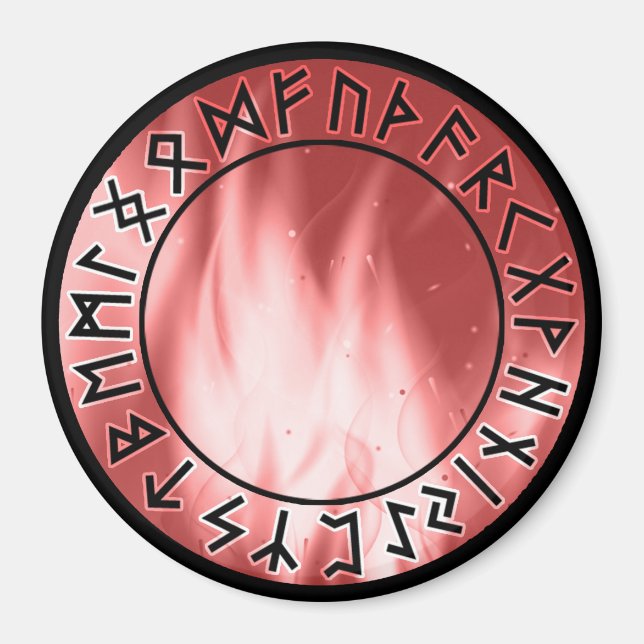 Flame Runes, Red [00. blank] Magnet (Front)