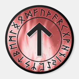 Flame Runes, Red [17. Tiwaz] Magnet