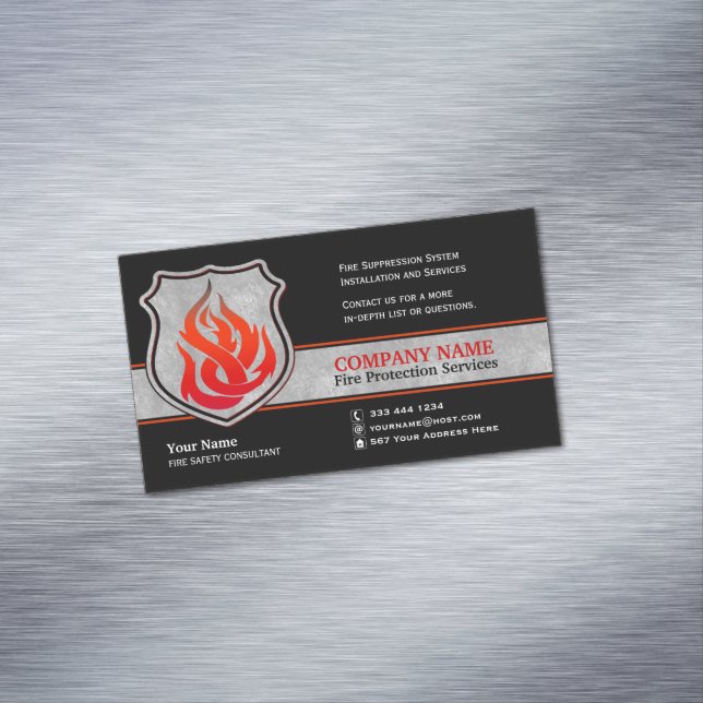 Flame Shield Fire Protection Magnetic Business Card (In Situ)