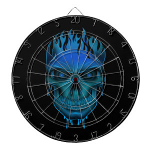 Flame Skull - Blue     Dartboard