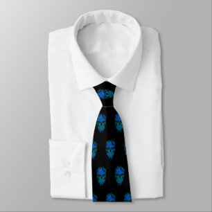 Flame Skull - Blue Tie