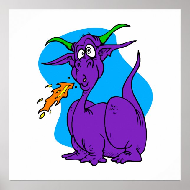 Flame Sneezer Purple Dragon Poster (Front)