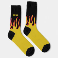Flame Socks Personalised Yellow and Black