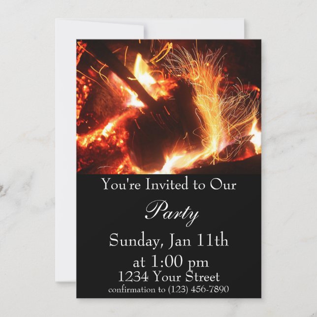 Flame sparks 2 Party Invite (Front)