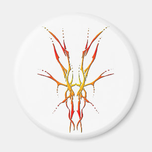 Flame Tribal Deer Skull Hunting Design Magnet