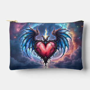 Flamebound Heart of the Moon – Gothic Cosmic Love  Accessory Pouch