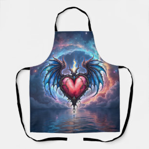Flamebound Heart of the Moon – Gothic Cosmic Love  Apron